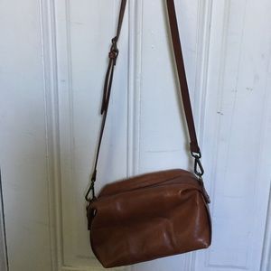 Madewell tan crossbody leather purse